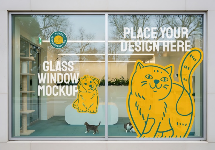 Custom window clings on a storefront window