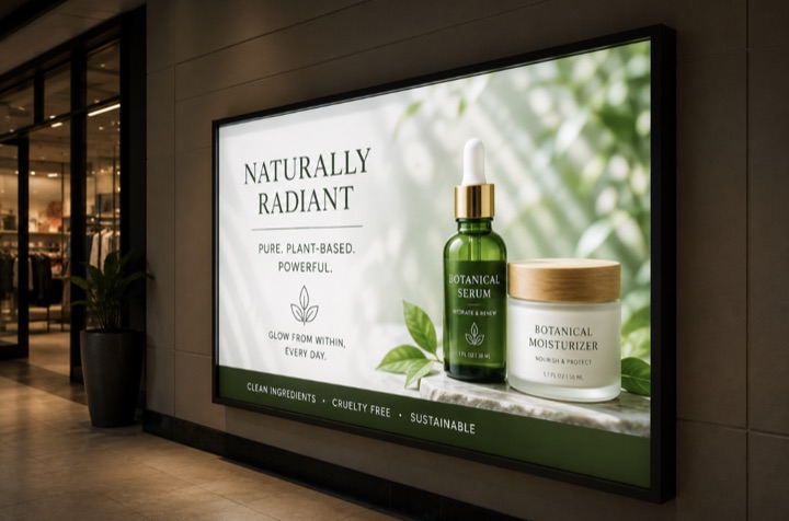 Custom backlit graphics in an illuminated lightbox