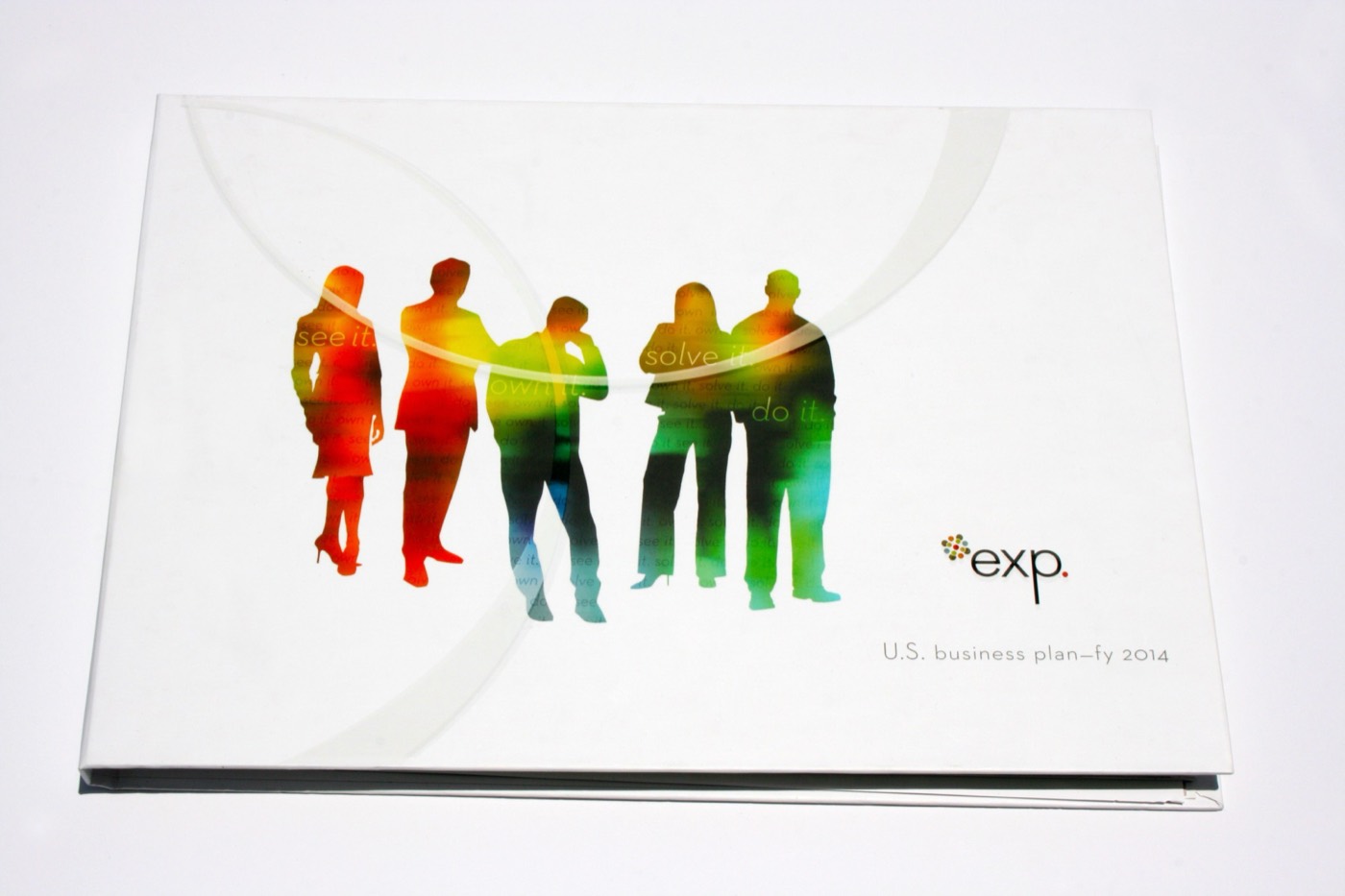 A book cover with color silhouettes on white