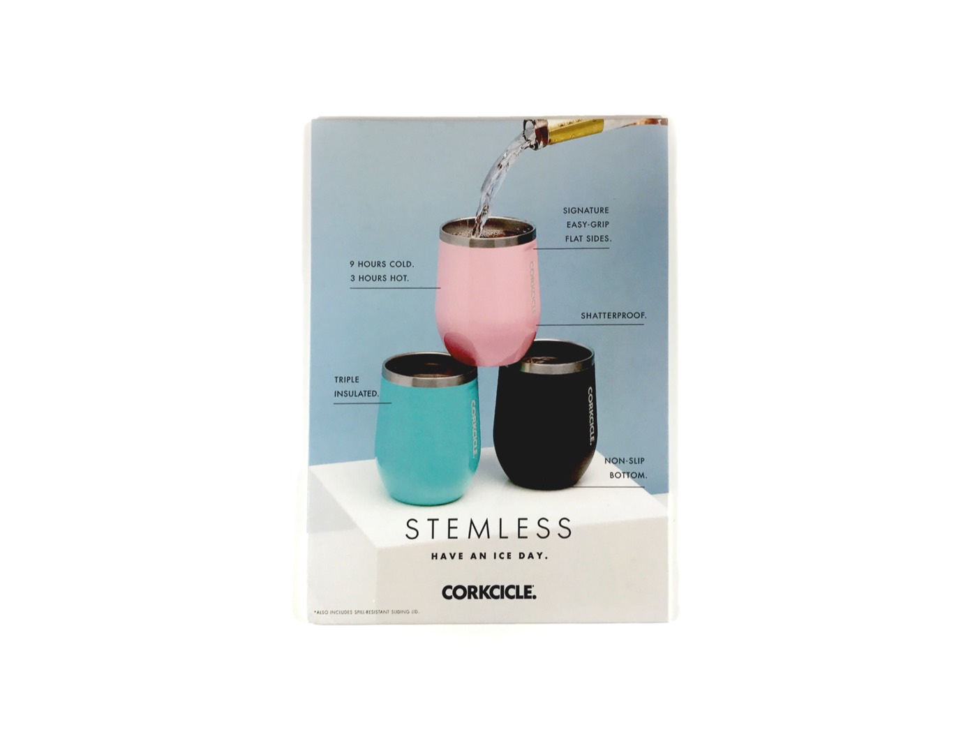 A standing point of sale sign for insulated drinkware